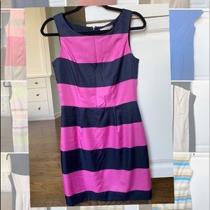 Banana Republic Navy/Pink Striped dress